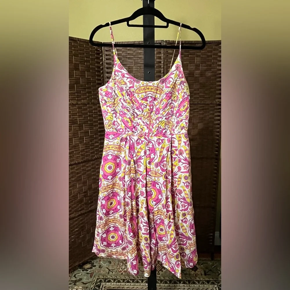 Tory Burch Pink & Yellow Floral Alhambra Malta Sundress – Size 6
